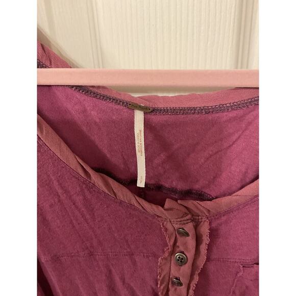 Free People Linen Burnout Button Front Henley Traveler Tank, S - Picture 4 of 6